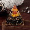 KYEYGWO Carnelian Positive Energy Pyramid Gemstone with Lotus Flower, Reiki