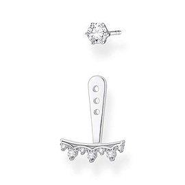Thomas Sabo Single Stud Earrings White Stones 925 Sterling Silver H2153, Sterling Silver, Not applicable
