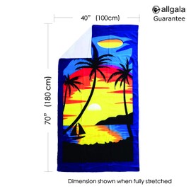allgala Toalla de playa de microfibra | Toalla de playa plegable para la familia | Secado rápido, ligera, superabsorbente, perfecta para playa, piscina y camping, tamaño grande, 40 x 70 pulgadas,