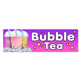 Bubble Tea Vinyl Banner with Optional Sizes (Made in the USA) - Large 36x120 inch
