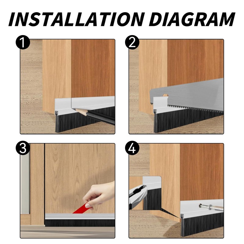 Qiveno 2Pack 30 inch Door Bottom Sweep for Exterior Doors