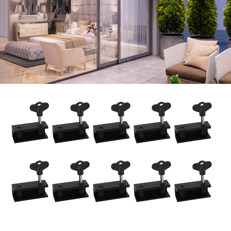 10 Set Window Lock 2 Holes Sliding Door Stopper High