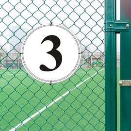 i-CowFun Premium Round Aluminum Number Signs 3 - Metal 12" in Diameter Parking Spot Number Sign Outdoor, Large, for Lot, Aisle, Tennis Court, Building, Dock, Field, Perforated, Weather-Resistant