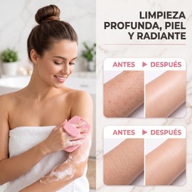 Cepillo de Silicona para Cuerpo 4 Pcs, Cepillo Corporal para Masaje Limpiador y Exfoliante, Cepillo Exfoliante Corporal Cerdas Suaves para Limpiar y Masajear Cada Parte de Cuerpo