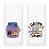 WUUCKOO 2PCS Happy Camper Funny Kitchen Towels, Collect Memories Camping