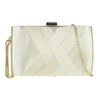 Girly Handbags Ladies Compact Satin Stripe Clutch Bag, gold