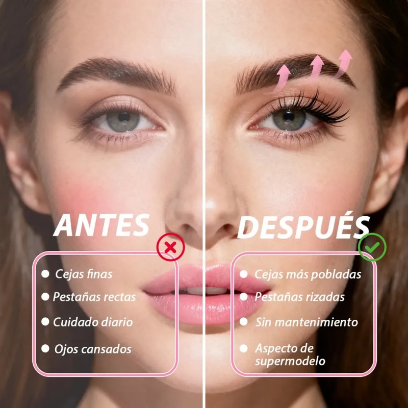 Kit De Pestañas Y Cejas Planchado Diseño Profesional Rizado