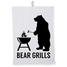 Hippowarehouse Bear grills Tea Towel Eco Printed Dish Cloth Kitchen accessory 50cmx70cm 100% Cotton