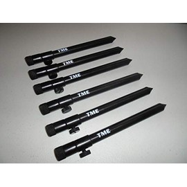 TMC 6 x Aluminium Bank Sticks 20-35 cm's. Rod Rests, Buzz Bar, Alarms. Fishing