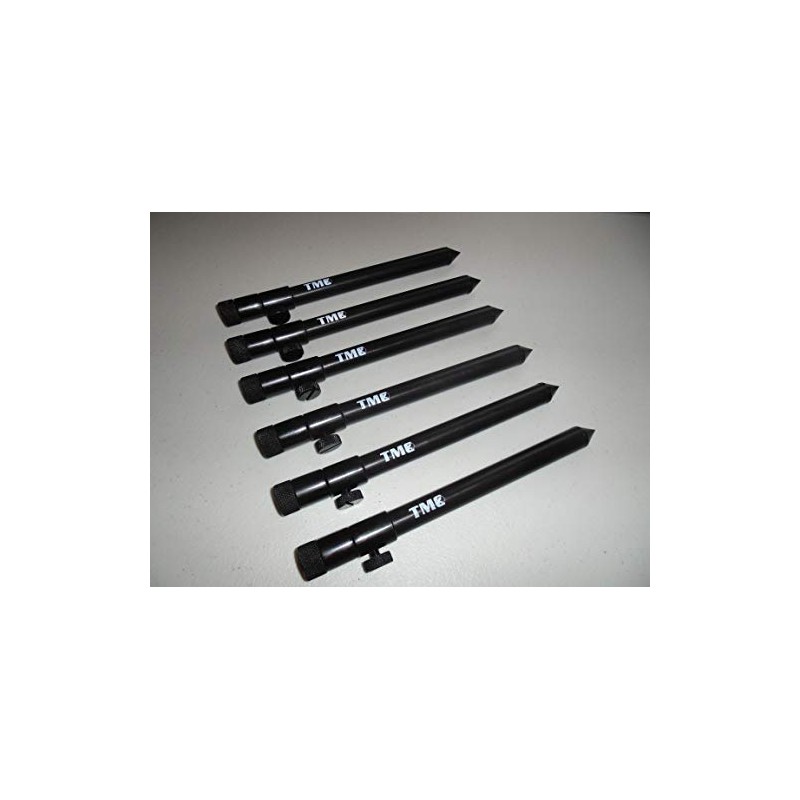 TMC 6 x Aluminium Bank Sticks 20-35 cm's. Rod Rests,