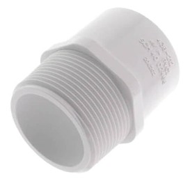 Lesso America 436 Series PVC Pipe Fitting - Reducing Male Adapter - Schedule 40 (White) - 1-1/2×1-1/4" (MIPT × SOC) / High-Flow Capacity/Plumbing, Irrigation, Pool, Spa, DIY Projects (436-212)