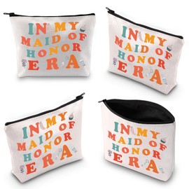 Maid of Honor Gifts Cosmetic Bag Bridesmaid Gift Maid of Honor Appreciation Gifts Pocket Zipper Travel Makeup Bag (36. My Maid of Honor ERA ku)