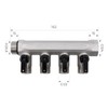 Vancoco Sanitary Brass Splitter 4-Way with Shut-Off Valve 3/4 Inch