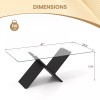 Costway 47" Modern Rectangle Glass Coffee Table Living Room With