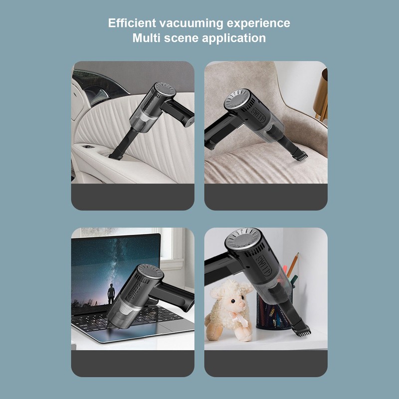 9000Pa Cordless Car Vacuum Cleaner Black Washable Reusable Handheld Vacuum