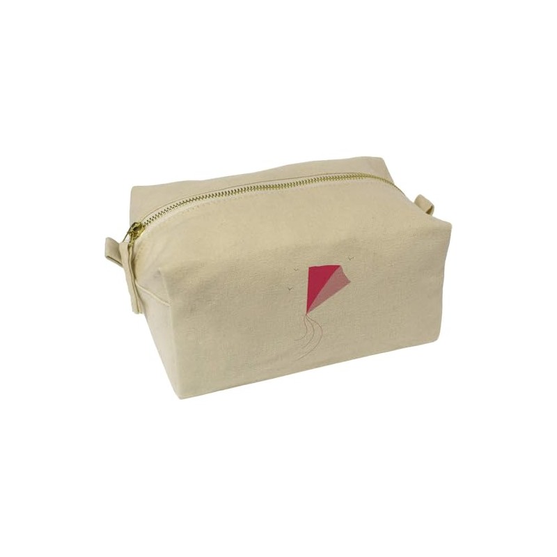 'Pink Kite Flying High' Canvas Wash Bag/Makeup Case (CS00040095)