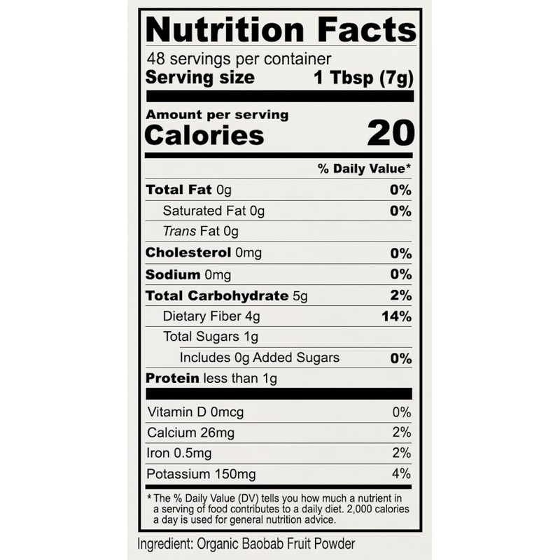 Anthony's Organic Baobab Fruit Powder, 12 oz, Gluten Free, Non