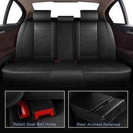 RAWAKORW Car Seat Covers Fit for Toyota RAV4 RAV-4 2013-2024 2025 Full Set Luxury Leather Seat Cushion Waterproof Automotive Seat Protectors(5 Seat,Black)