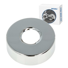 tecuro Threaded Rosette (3/4) Diameter 27 mm x Diameter 80 mm x Height 30 mm, Chrome-Plated Brass