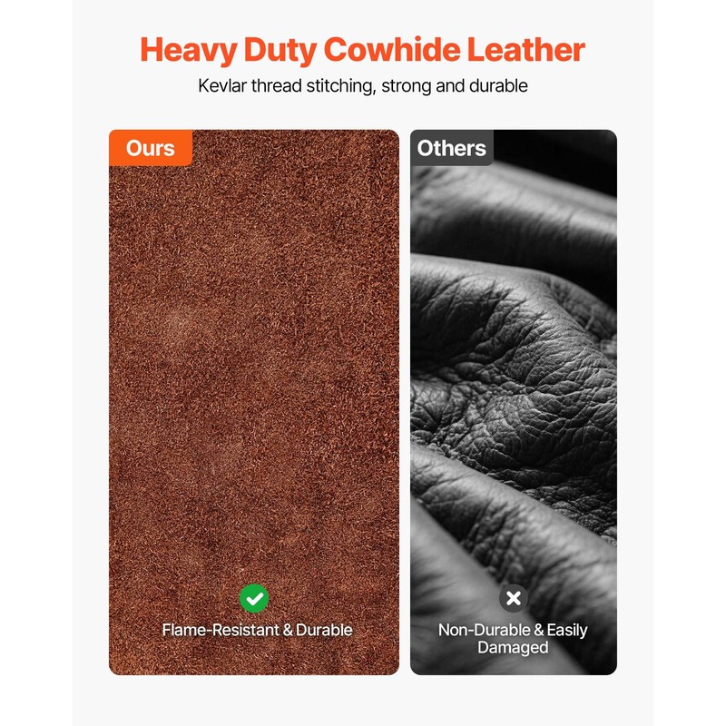 VEVOR Leather Welding Apron Split Leg, Heavy Duty Cowhide Flame
