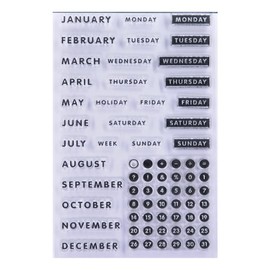 DDOUJOY Calendar Month Week Date December Monday Holiday Sunday Clear Stamps for Card Making Decoration and DIY Scrapbooking 2111511