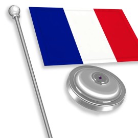 G128 France French Deluxe Desk Flag Set 8.5x5.5 In Printed 300D Polyester,