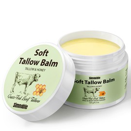 Beef Tallow Skin Care 120g, Beef Tallow and Honey Balm, Natural Tallow Face Moisturizer, Grass Fed Organic Tallow Face Cream Moisturizer Body Lotion Skin Care for Sensitive Skin