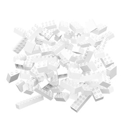 Hubelino #420602 - Set di 60 mattoncini da costruzione, colore: bianco, compatibile con grandi mattoncini di altri produttori, made in Germany