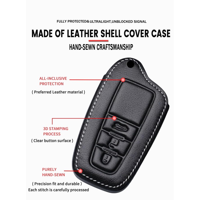 ontto Leather Car Key fob Cover fit for Camry C-HR