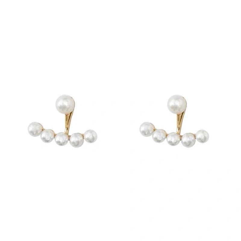 wdd Pearl stud earrings 3/4" Wide Pearl Earrings for Women