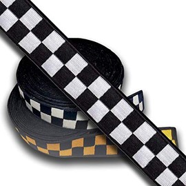 Chicago Police Checker (Sillitoe Tartan) Hatband Material: Black & White, Size: 1.5" (Sold by The Foot)