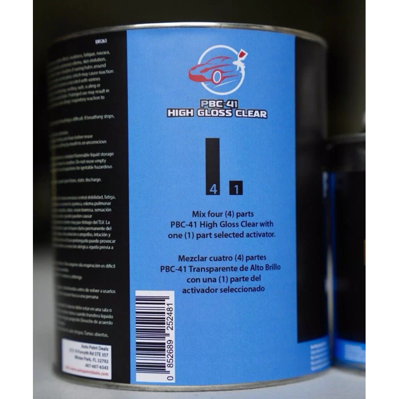 Platinum Clear 4:1 Automotive 2K High Gloss QUART Size Clearcoat