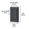 Volteck PA-APDO15-ELN, Placa armada negra 1 interruptor sencillo y 1