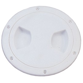 MARINE BOAT WHITE PLASTIC DECK PLATE 5"D WATERPROOF INSPECTION BAYONET TYPE