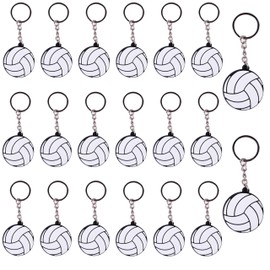 20 Pack Volleyball Keychains,Sports Ball Keychains,Cute Sports Party Favors,School Rewards,Sports Favor,Volleyball Keychain for DIY Name,Small Volleyball Team Gifts,Volleyball Souvenir
