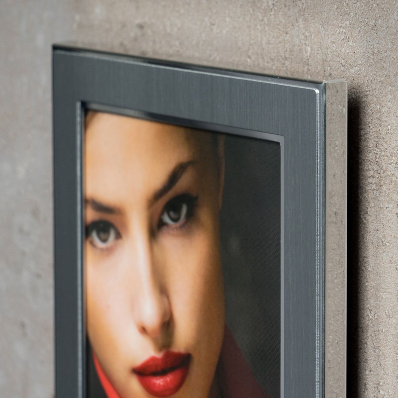 levandeo Bilderrahmen 15x20cm Alu Aluminium Silber Fotorahmen Glasscheiben Portraitrahmen Portrait