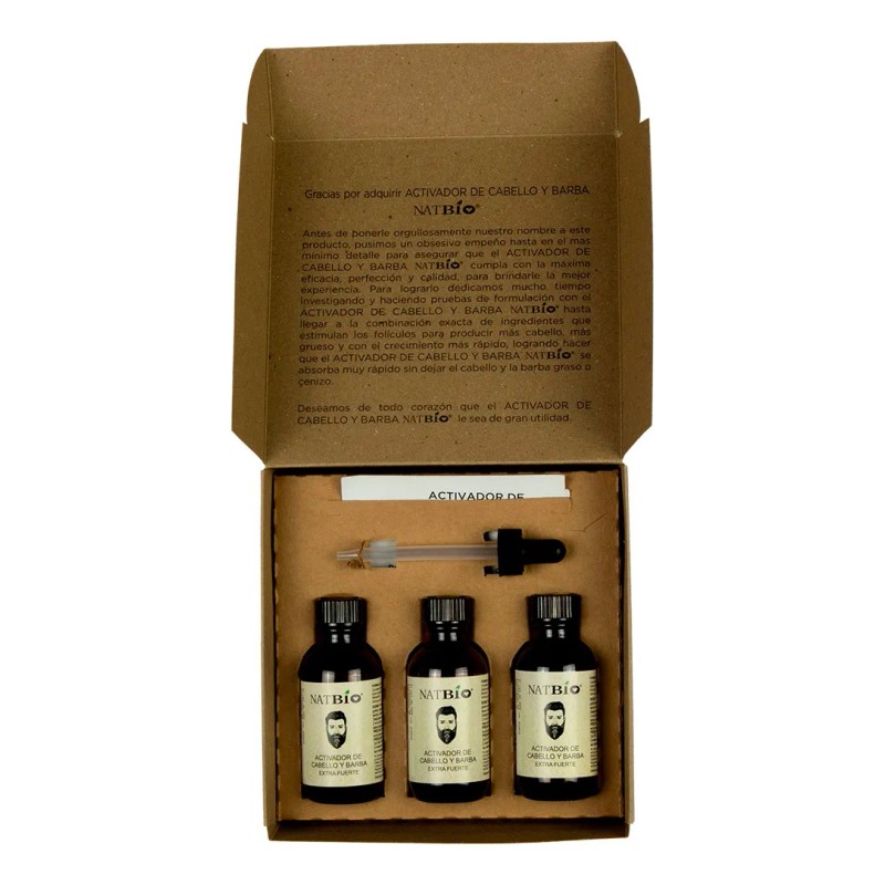 Crecimiento De Cabello Y Barba Abundante Natbio 3 Tónicos