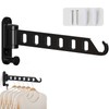 Aluminium Wall Clothes Rack Coat Hook Foldable Balcony 180° Rotating