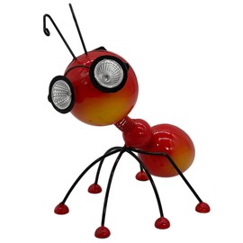 Galt International Red Ant Metal Garden Statue w/Solar LED Lights Yard, Patio, Lawn and Garden Decor and Ornament, Outdoor and Indoor Statue