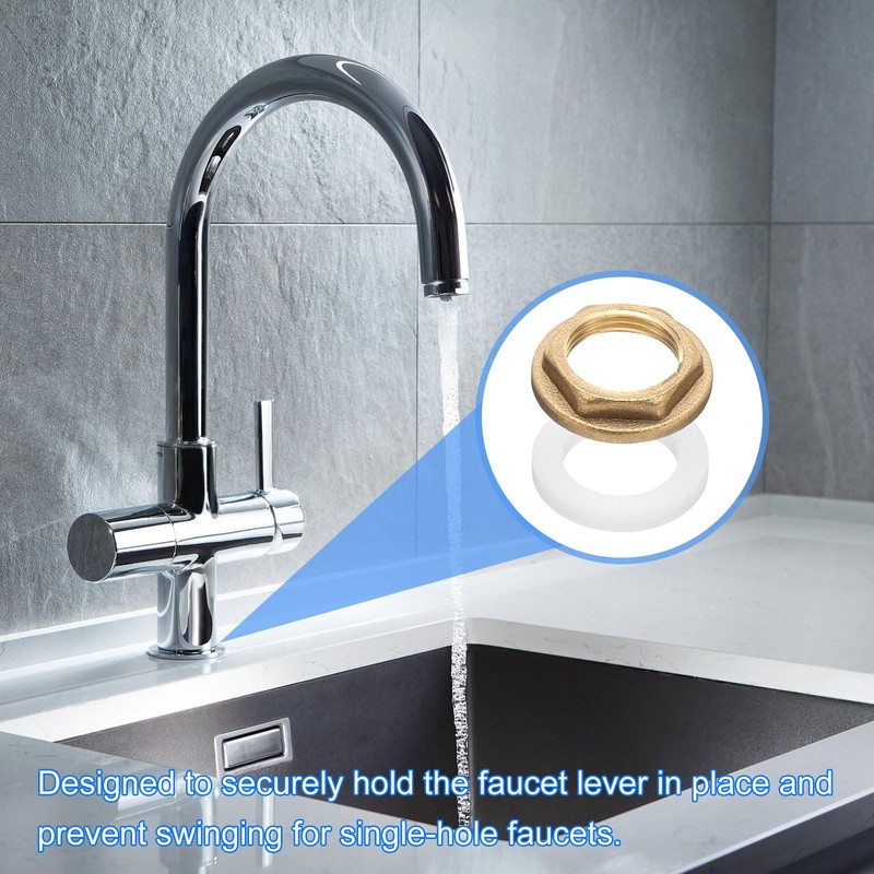 uxcell 4Pcs Brass Lock Nuts Pipe Fitting, G3/8"-19 Female Hex