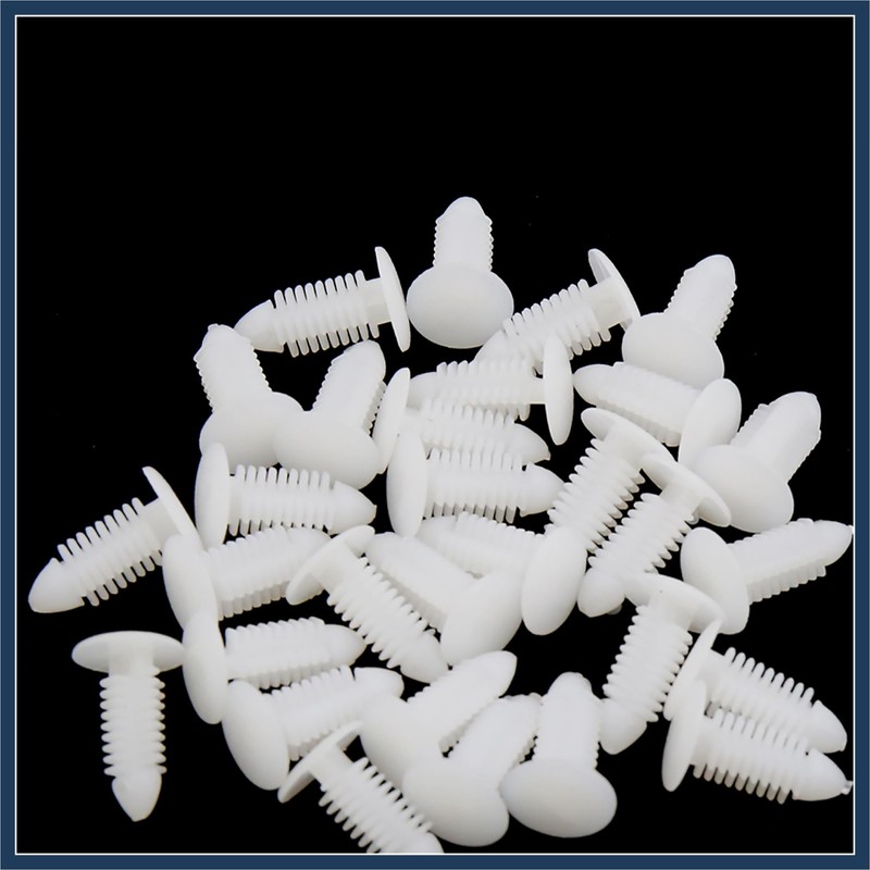 INFINAUTO 30Pcs White Plastic Rivets Splash Guard Fastener Push Type