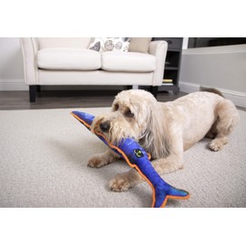 Sterling Ocean Habitat Barracuda with Chew Guard TechnologyDurable Plush Squeaker Dog Toy, Large