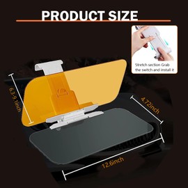 Merdege Car Sun Visor, Stretch-Type Anti-high Beam Goggles, Automobile Interior Supplies, Universal for Most Cars, Trucks and Vans (Yellow #Button Type)