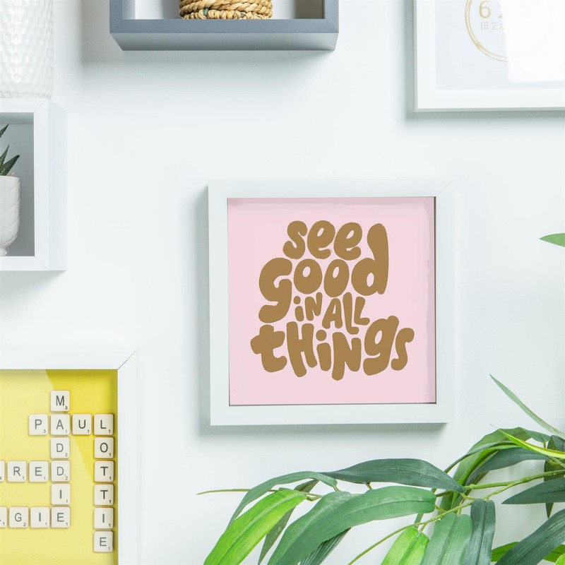 Nicola Spring 8" x 8" White 3D Box Photo Frame