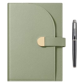 TOAO Cuaderno A5 con Separadores - tapa de cuero, Bolsillo y Portalápices,Bloc Rayado Bolígrafo Incluido, Ideal Escuela, Oficina y Viajes de Negocios,