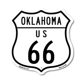 Oklahoma Route Marker Shield Sign Us 66 12 inch X 12 inch Shield-Shaped Rust-Free Aluminum Metal Sign Weather Resistant, UV Protected for Workplace Made in the USA