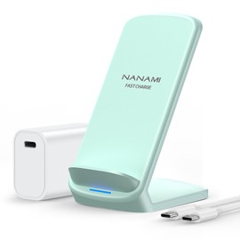 NANAMI Wireless Rapid Charger (Promoted as a Rapid Charger with USB-C 20W Output), Just Place Up Charger Set, 7.5W, 10W, 15W, 15W, 15W, 12 Series, SE 3rd Generation, 11 (Pro), XR/8 (Plus), Galaxy S25,