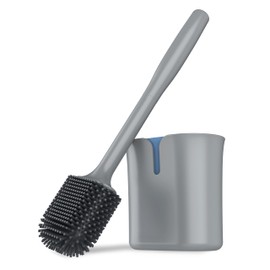 MR.SIGA Toilet Brush and Holder, Wall Mounted Toilet Brush for Bathroom Cleaning, Compact Toilet Brush with Holder Set, Gray, 1 Pack