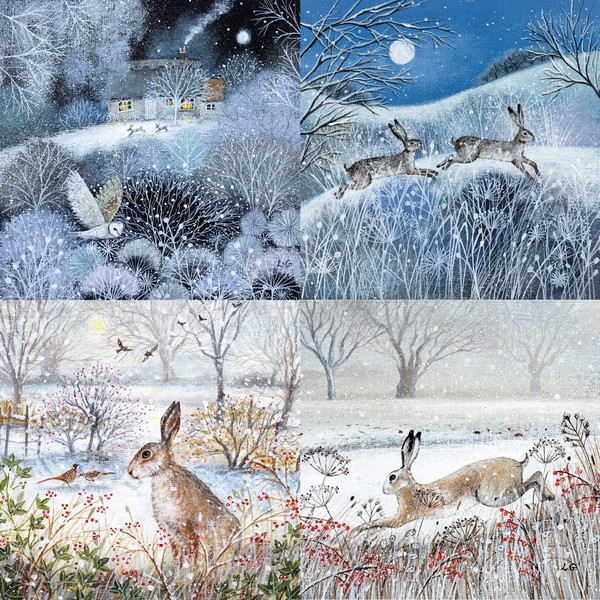 Museums & Galleries Box of 20 Beautiful Charity Christmas Cards - 'Winter Garden' - 20 Cards, 5 Each of 4 Designs, 13.5 x 13.5 x 6.5cm
