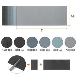 HARFINGTON 36pcs Sandpaper 1500 2000 2500 3000 5000 7000 High Grit 9 x 3.6 Inch Silicon Carbide Abrasive Wet Dry Sanding Sheets for Wood Finishing, Metal Sanding, Automotive Polishing
